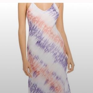 NEW! Re named Silk Midi Slip Dress Tie Dye Print
